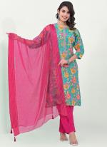 Modal Sky Blue Festival Wear Embroidery Work Readymade Straight Suit